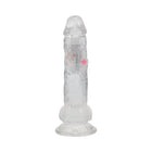 RealRock Wireless Rechargeable Remote Control LED Vibrating 8 in. Dildo with Balls Clear