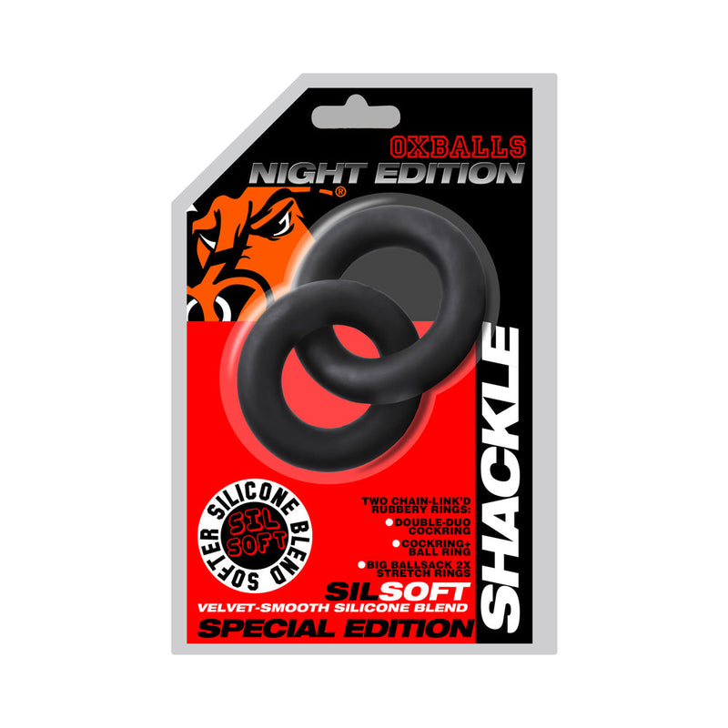 Oxballs Shackle Double Link''d Cock/Ball Rings Special Edition Night