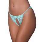 Magic Silk Pheromone Panties Crotchless & Open Back Panty 2-Pack Lilac/Aqua Queen Size