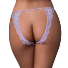 Magic Silk Pheromone Panties Crotchless & Open Back Panty 2-Pack Lilac/Aqua Queen Size