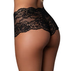 Magic Silk Pheromone Panties Split Crotch Lace Boy Short 2-Pack Aqua/Black S/M