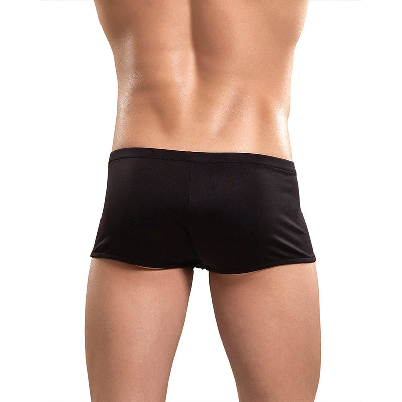 Male Power The Ultimate Duo CRR Zipper Short & Red Cock Ring Black S/M