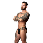 Male Power The Ultimate Duo CRC Cage Bikini & Cobalt Cock Ring Black S/M