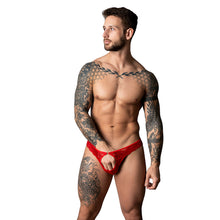 Male Power The Ultimate Duo CRC Open Ring Thong & Cobalt Cock Ring Red S/M