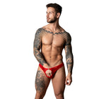 Male Power The Ultimate Duo CRC Open Ring Thong & Cobalt Cock Ring Red L/XL