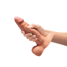 b-Vibe Slipskin Realistic Silicone Dildo 7 in. Girthy Mocha