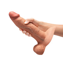 b-Vibe Slipskin Realistic Silicone Dildo 9 in. Girthy Mocha