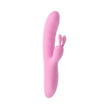 Playboy Rub Me Right Rechargeable Thrusting Dual Stimulator Silicone Pink Petal
