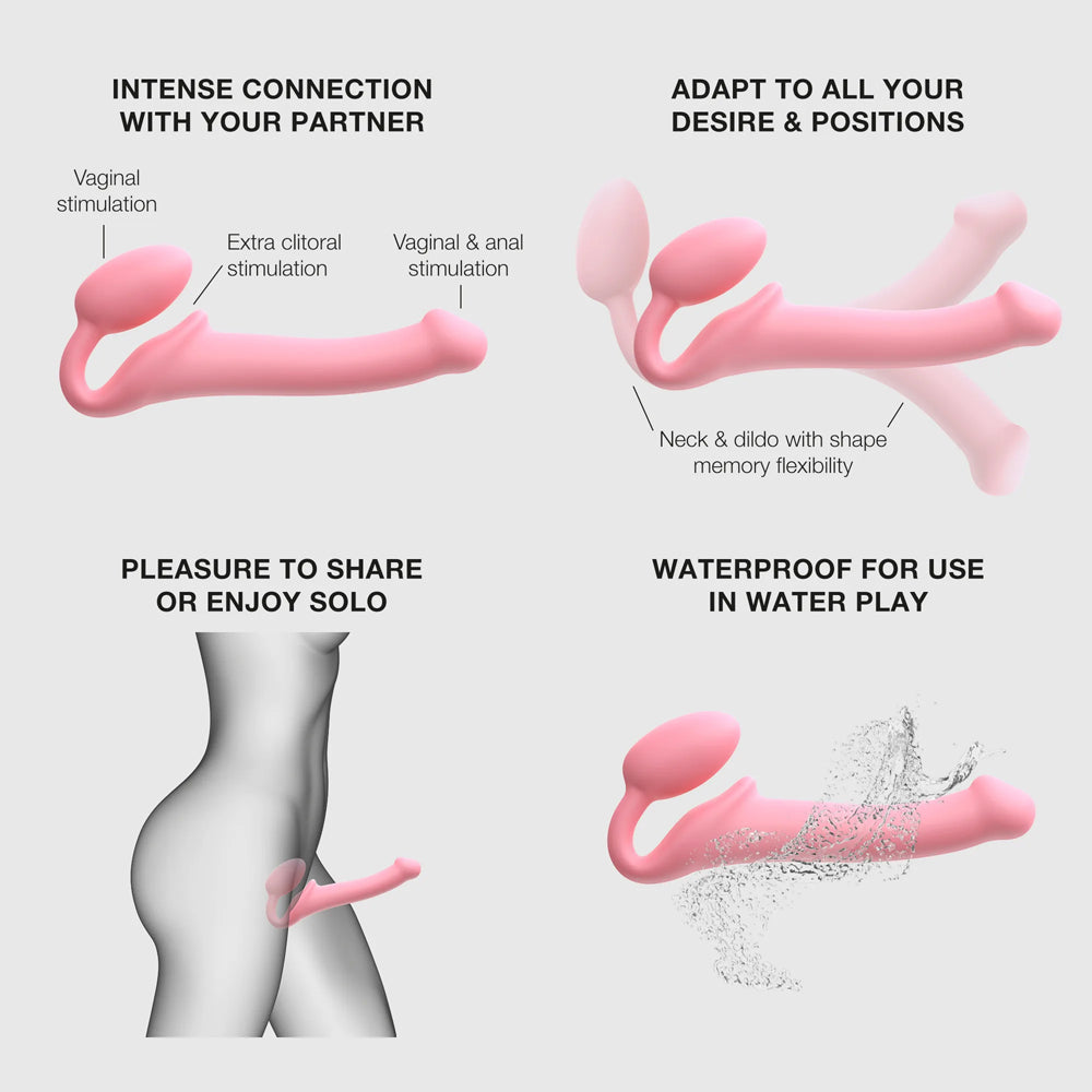 Strap-On-Me Silicone Bendable Strapless Strap-On Pink Medium