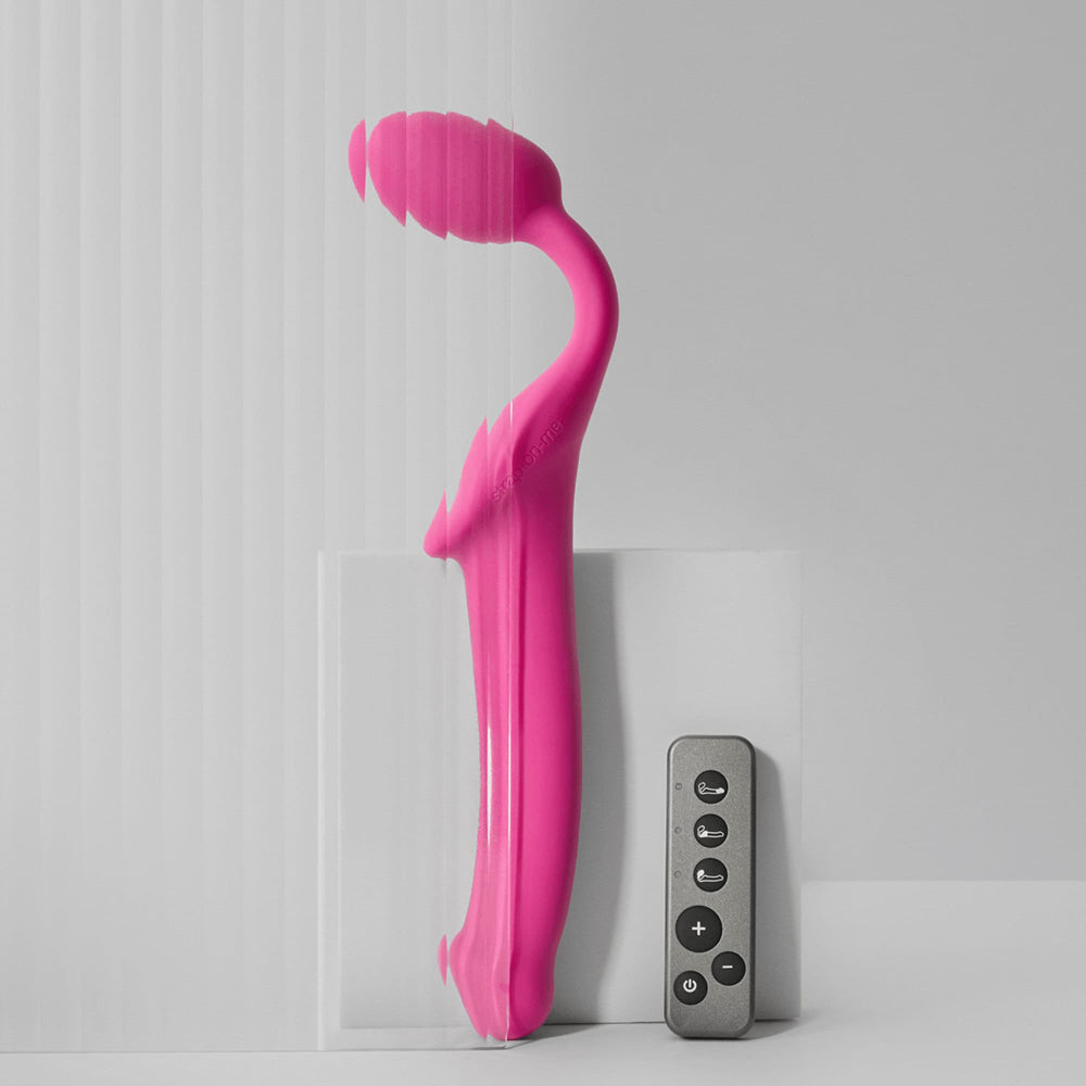 Strap-On-Me Vibrating Bendable Strapless Strap-On Fuchsia Large