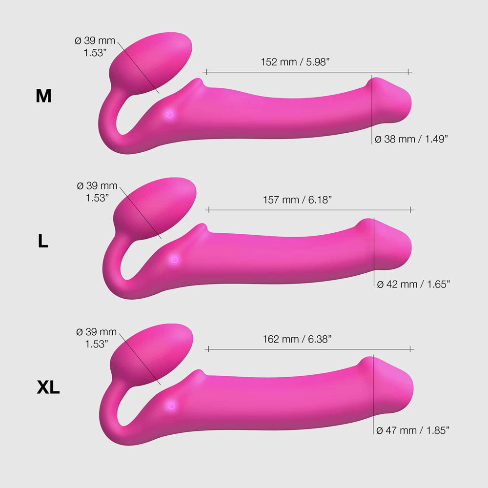 Strap-On-Me Vibrating Bendable Strapless Strap-On Fuchsia Large