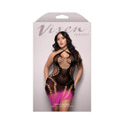 Fantasy Lingerie Vixen Ready Or Not OmbrÃ© Knit Asymmetrical Keyhole Halter Dress Black/Pink Queen Size