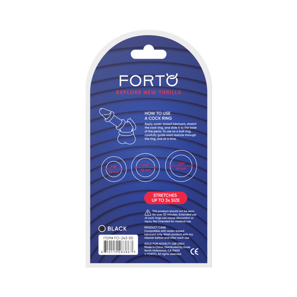 Forto F-39: Trio Cockring Set Black