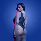 Fantasy Lingerie Glow Luminescent Floral Print One-Shoulder Teddy Queen Size