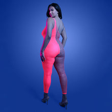 Fantasy Lingerie Glow Hyperdrive UV Reactive Rhinestone Bodystocking Queen Size