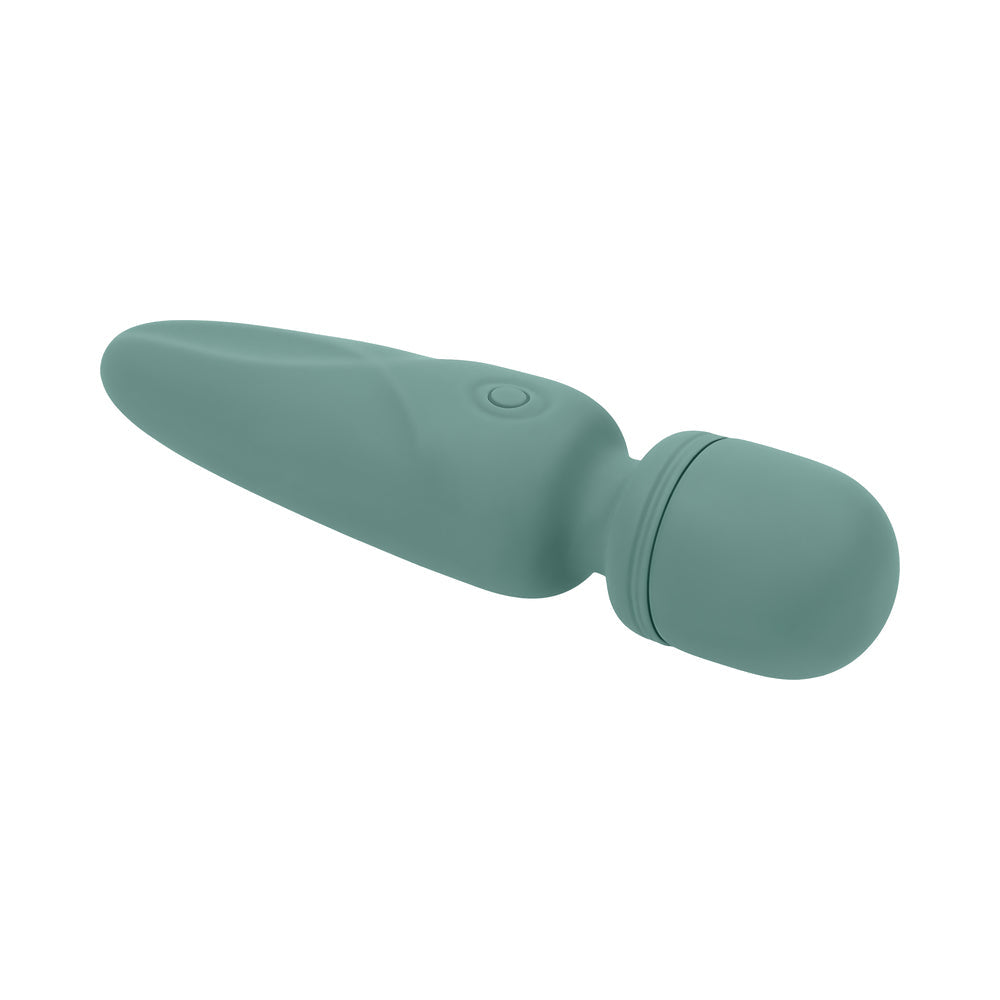 Evolved Rumble Wand Rechargeable Vibrating Mini Wand Silicone Green