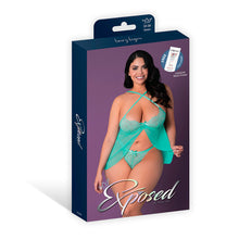 Magic Silk Caribbean Crush Flutter Babydoll & Thong Set Aqua Glow Queen Size