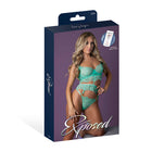 Magic Silk Caribbean Crush Demi Longline Bra & Panty with Flounce Aqua Glow S/M