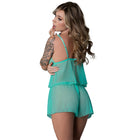 Magic Silk Caribbean Crush Flutter Cami & Short Set Aqua Glow L/XL