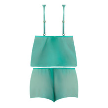 Magic Silk Caribbean Crush Flutter Cami & Short Set Aqua Glow Queen Size