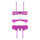 Magic Silk Butterfly Fantasies Bra, Garter & Thong Set Neon Purple L/XL