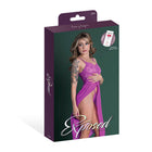 Magic Silk Butterfly Fantasies Gown & Thong Set Neon Purple S/M