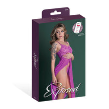 Magic Silk Butterfly Fantasies Gown & Thong Set Neon Purple S/M