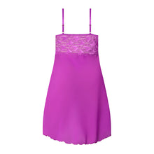 Magic Silk Butterfly Fantasies Gown & Thong Set Neon Purple Queen Size