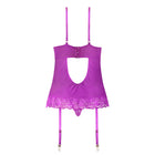 Magic Silk Butterfly Fantasies Basque & Cheeky Panty Set Neon Purple Queen Size