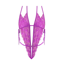 Magic Silk Butterfly Fantasies Peek-a-Boo & Crotchless Teddy Neon Purple S/M