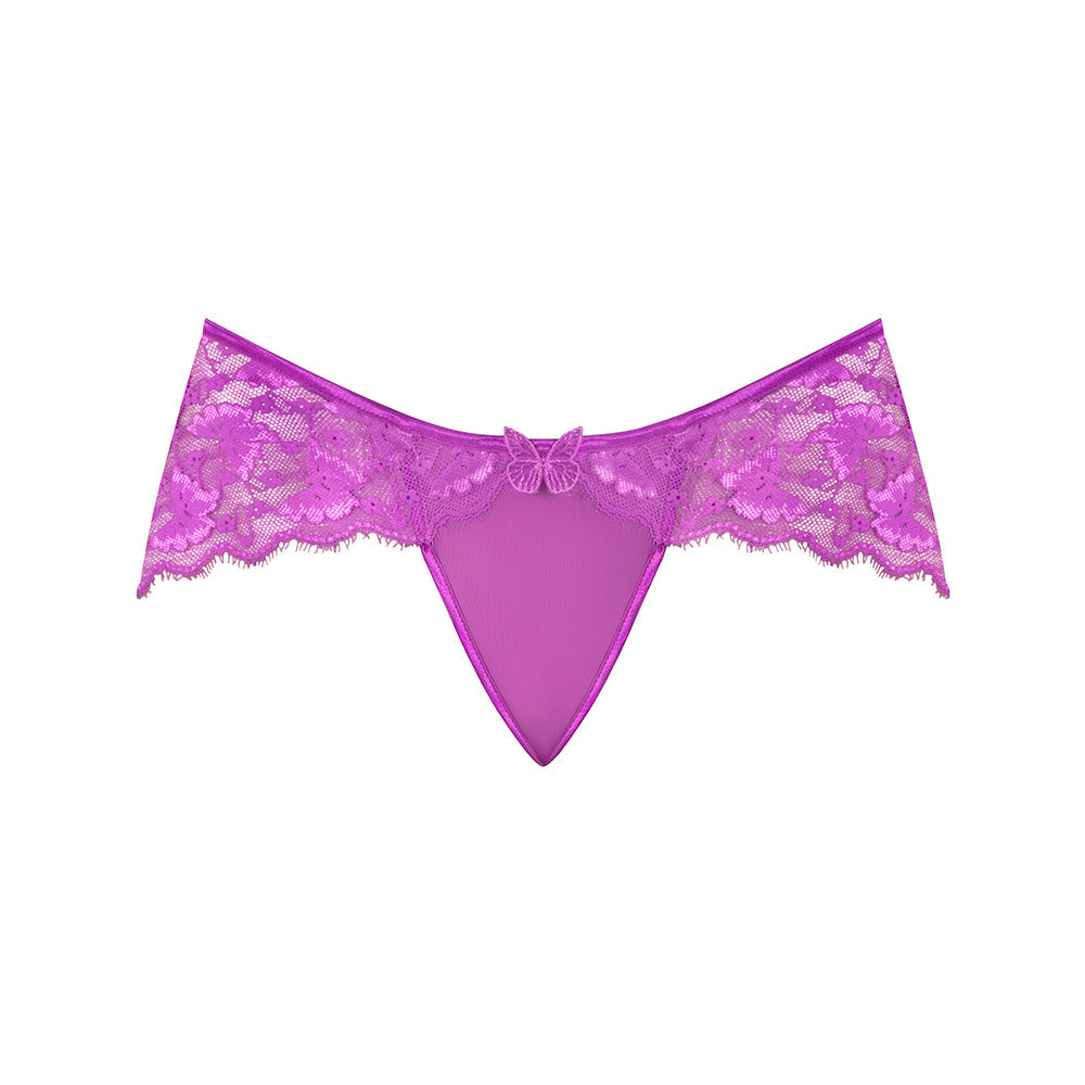 Magic Silk Butterfly Fantasies Boy Short Neon Purple Queen Size