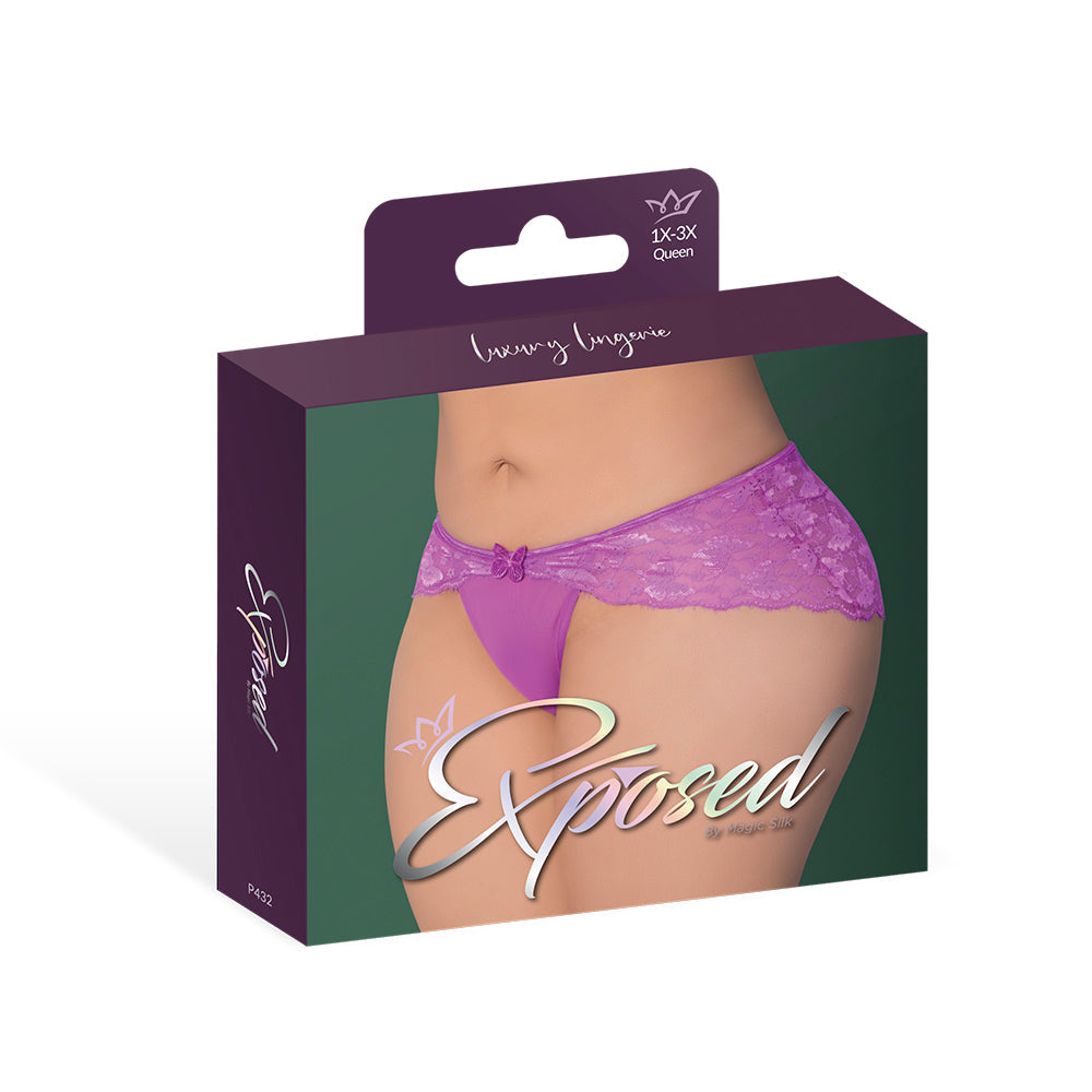 Magic Silk Butterfly Fantasies Boy Short Neon Purple Queen Size