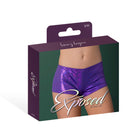 Magic Silk Glimmer Mini Boy Short Purple Disco L/XL