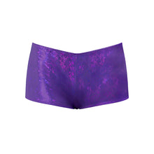 Magic Silk Glimmer Mini Boy Short Purple Disco Queen Size