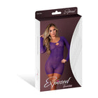 Magic Silk Seamless Long Sleeve Romper Purple O/S