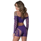 Magic Silk Seamless Crop Top & Short Set Purple O/S