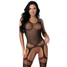 Magic Silk Seamless Bodystocking Black with Rhinestones O/S