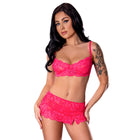 Magic Silk Get It Girl Bra, Skirt & Thong Set Diva Pink S/M