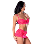 Magic Silk Get It Girl Bra, Skirt & Thong Set Diva Pink L/XL