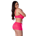 Magic Silk Get It Girl Bra, Skirt & Thong Set Diva Pink Queen Size