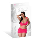 Magic Silk Get It Girl Bra, Skirt & Thong Set Diva Pink Queen Size