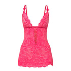 Magic Silk Get It Girl Plunge Chemise & G-Set Diva Pink Queen Size