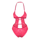 Magic Silk Get It Girl Halter Teddy with Snap Crotch Diva Pink S/M