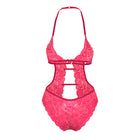 Magic Silk Get It Girl Halter Teddy with Snap Crotch Diva Pink Queen Size