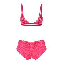Magic Silk Get It Girl Peek-a-Boo Bralette & Split Crotch Boy Short Diva Pink S/M