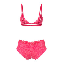 Magic Silk Get It Girl Peek-a-Boo Bralette & Split Crotch Boy Short Diva Pink Queen Size