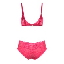 Magic Silk Get It Girl Peek-a-Boo Bralette & Split Crotch Boy Short Diva Pink Queen Size