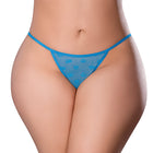 Magic Silk Flirty Hearts Open Back Panty Blue Sugar Queen Size