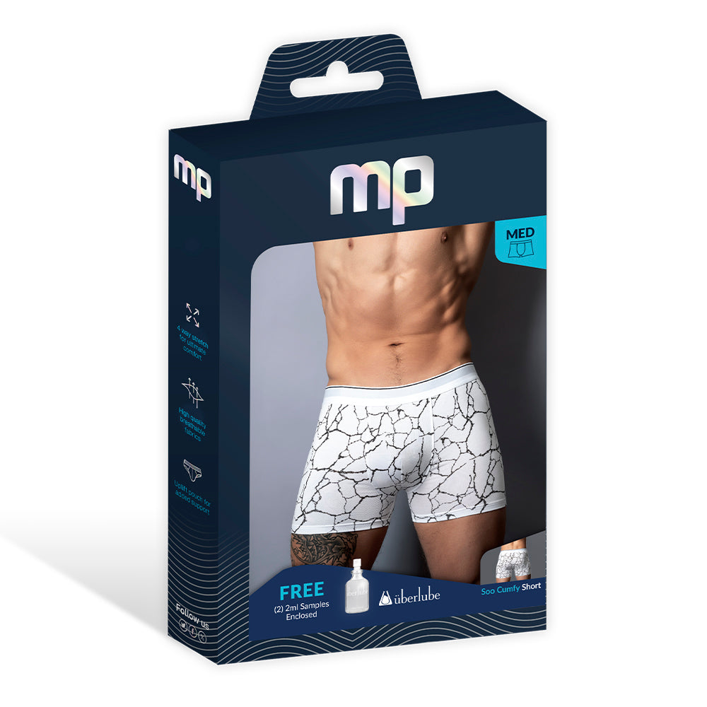 Male Power Soo Cumfy Boxer Brief Black/White S