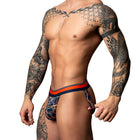 Male Power Soo Cumfy Jock Navy/Orange L/XL